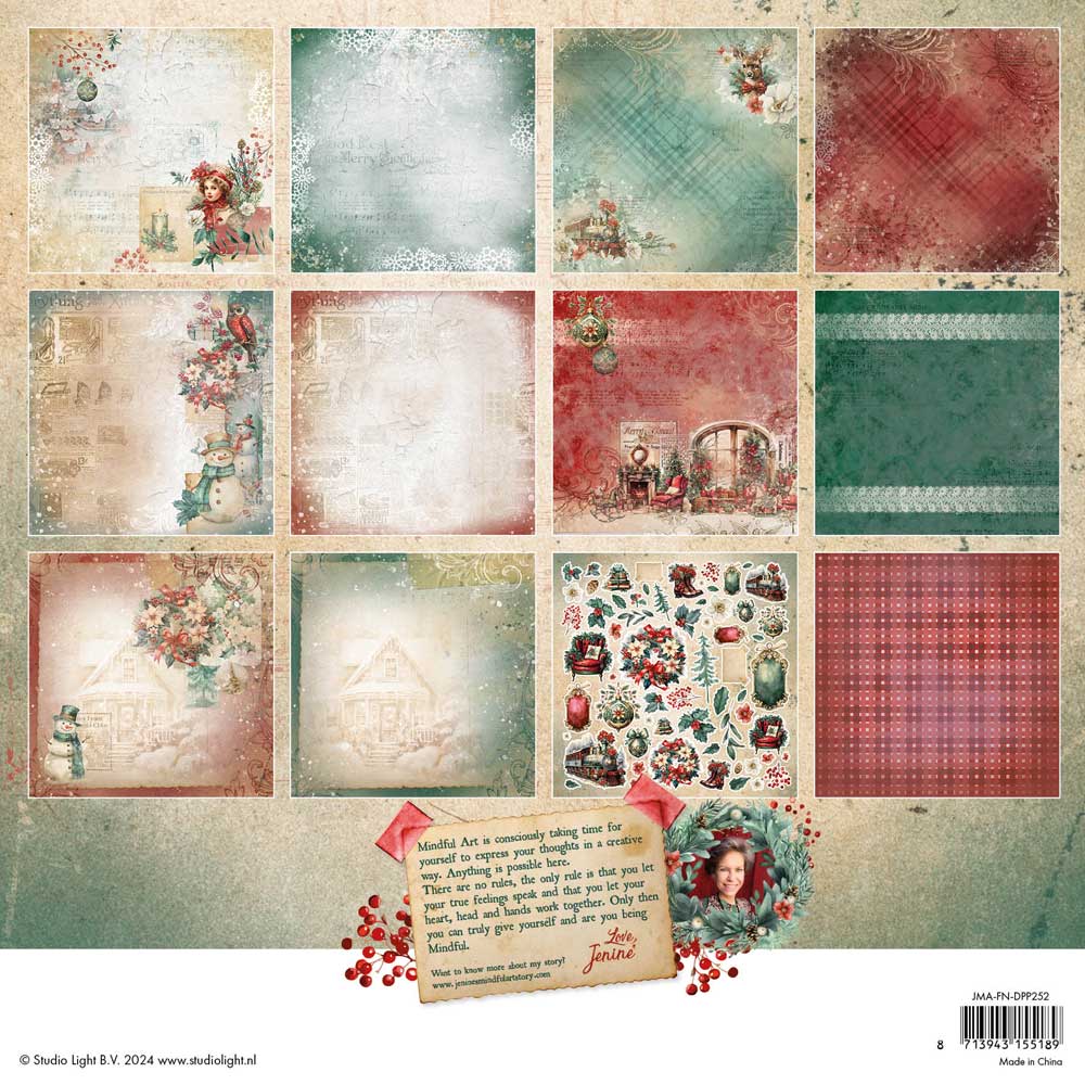 Jenine's Mindful Art Festive Nostalgia Collection - 12" x 12" Paper Pad [JMA-FN-DPP252] - Image 2